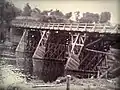 Le pont provisoire en 1940.