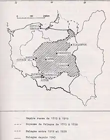 Évolution des frontières de la Pologne depuis 1815.