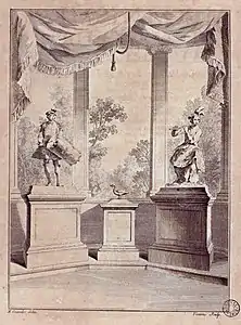 Gravure de François Vivarès d'après H.-F. Gravelot pour la brochure de 1738Musée Carnavalet