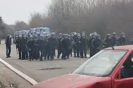 Peloton d'intervention: exercice de maintien de l'ordre