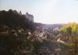 Château de Châteaudun vu de la Marinière, Prosper Galerne, 1881.