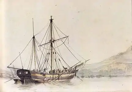 Navire bombardier ancré au Vieux-Port de Marseille.