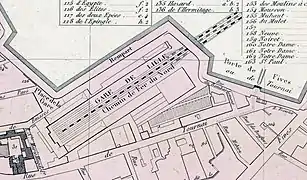 Détail du plan de 1857.