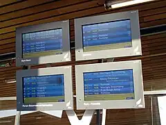 Tableau d'affichage destrains au départ.