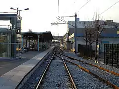 Embranchement de la ligne du tram-train avec le réseau.