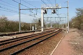 Voies à l'entrée de la gare.