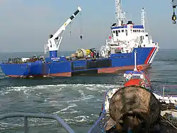 Baliseur océanique en action