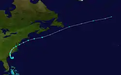 Parcours de l'ouragan Gaston