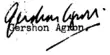 Signature de Gershon Agronגרשון אגרון