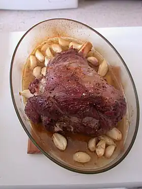 Le même cuit à l'ail.