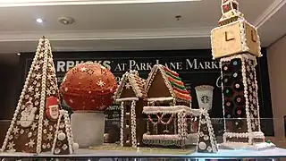 Chalets, sapins de Noël et autres formes.