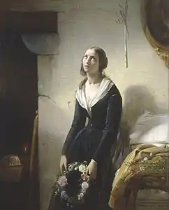 Mère portant le deuil de son bébé, 1845.