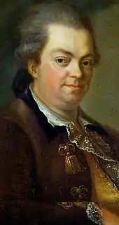 portait en couleur d'un notable du XVIIIe siècle.