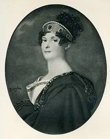Peinture. Portrait de Giuseppina Grassini par Ferdinand Quaglia. Début XIXe siècle.