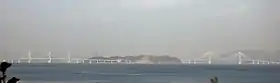 Panorama des deux ponts Geoga et de l'île de Jeo