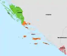 Un territoire disjoint en bord de mer.