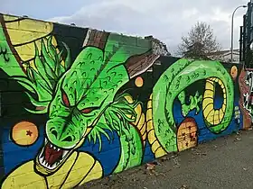 Graffiti de Shenron à Vic, en Espagne.