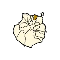 Localisation d'Arucasdans l'île de Grande Canarie.