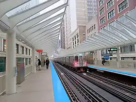 La station Washington/Wabash sur l'Union Loop.