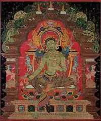Thangka tibétaine représentant Tara Verte, fin XIIe-début XIIIe siècle, Cleveland Museum of Art