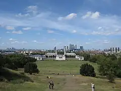 Vue sur le Queen's House et Greenwich Park