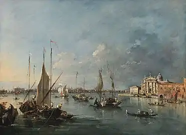 Francesco Guardi, L’Église San Giorgio Maggiore vue de la Giudecca (vers 1775-1780).