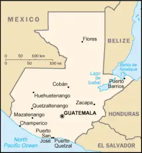 carte : Géographie du Guatemala