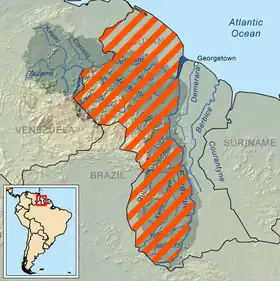 Carte de la Guayana Esequiba.