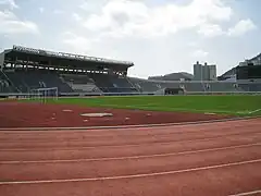 Vue d'une tribune de l'intérieur du stade