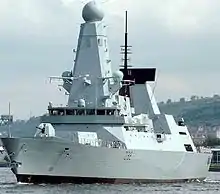 Le HMS Daring, destroyer de la Royal Navy.
