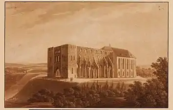 August Matthias Hagen (1794‒1878), Cathédrale de Tartu, sur la colline de Toome. Aquatinte, papier, avant 1825.