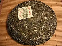 Galette de thé sombre Pu'er.