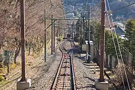 Croisement des rames du funiculaire Hakone Tozan