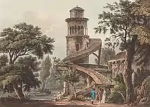 Aquarelle de la tour de Marlborough