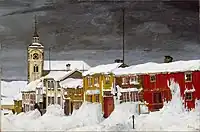 Rue de Røros en hiver, 1903, Musée national d'Art, d'Architecture et de Design, Oslo