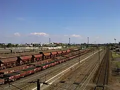 Vue sur les voies, direction Strasbourg.