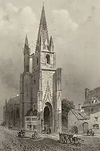 Léon Gaucherel :L'église et ses proches abords vers 1850.