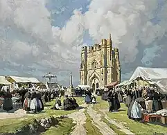 Henri Barnoin : Henri Barnoin : Jour de pardon à Saint-Guénolé (huile sur toile, 81,3 × 99,7 cm, collection privée).