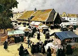 Henri Barnoin : Jour de marché au Faouët.
