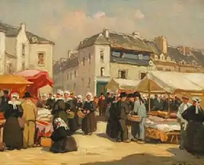 Henri Alphonse Barnoin, Le Marché aux étoffes à Quimperlé, localisation inconnue.