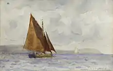 Un bowley sur une toile de Henry Scott Tuke (début XXe siècle).