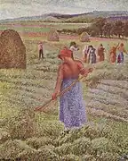 Récolte de foin à Éragny, par Camille Pissaro (1889)