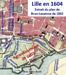 L'enceinte étendue en 1604