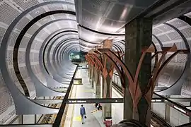 Vue de la station depuis le premier étage.