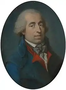 Portrait d'un homme en tenue de révolutionnaire (1794), pastel sur papier bleu, 40,4 × 31,5 cm, localisation inconnue.