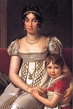 La Reine Hortense et son fils Napoléon Charles (1806), détail, château de Versailles.