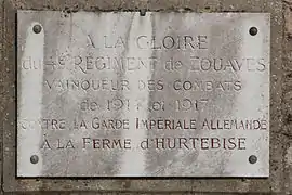 Plaque du 4e de zouaves.