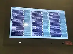 Écran d'informations en gare de Juvisy