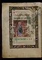 Inital "A" aux arabesques pourpres avec représentation de Daniel dans la fosse aux lions. Explanationes in Danihel prophetiam, Prophetas et Ecclesiasten : Commentaires sur la prophétie de Daniel, les douze petits prophètes et l'Ecclésiaste de Saint Jérôme, XIIe siècle, Dijon, Bibliothèque municipale, Ms 132, f. 2 V.