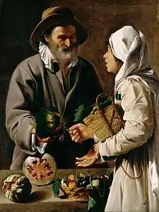Le Vendeur de fruits et la servante, h/t (huile sur toile), 130,2 × 97,8 cm, Detroit Institute of Arts.